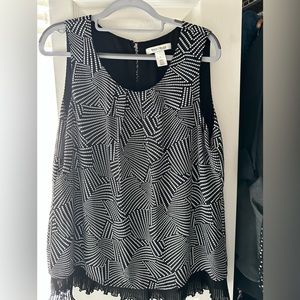 Black and white dress tank